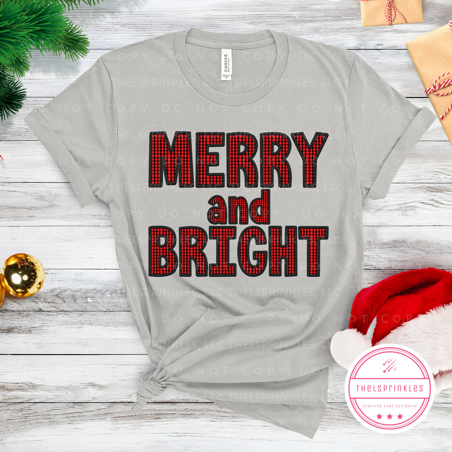 Merry and bright, plaid
