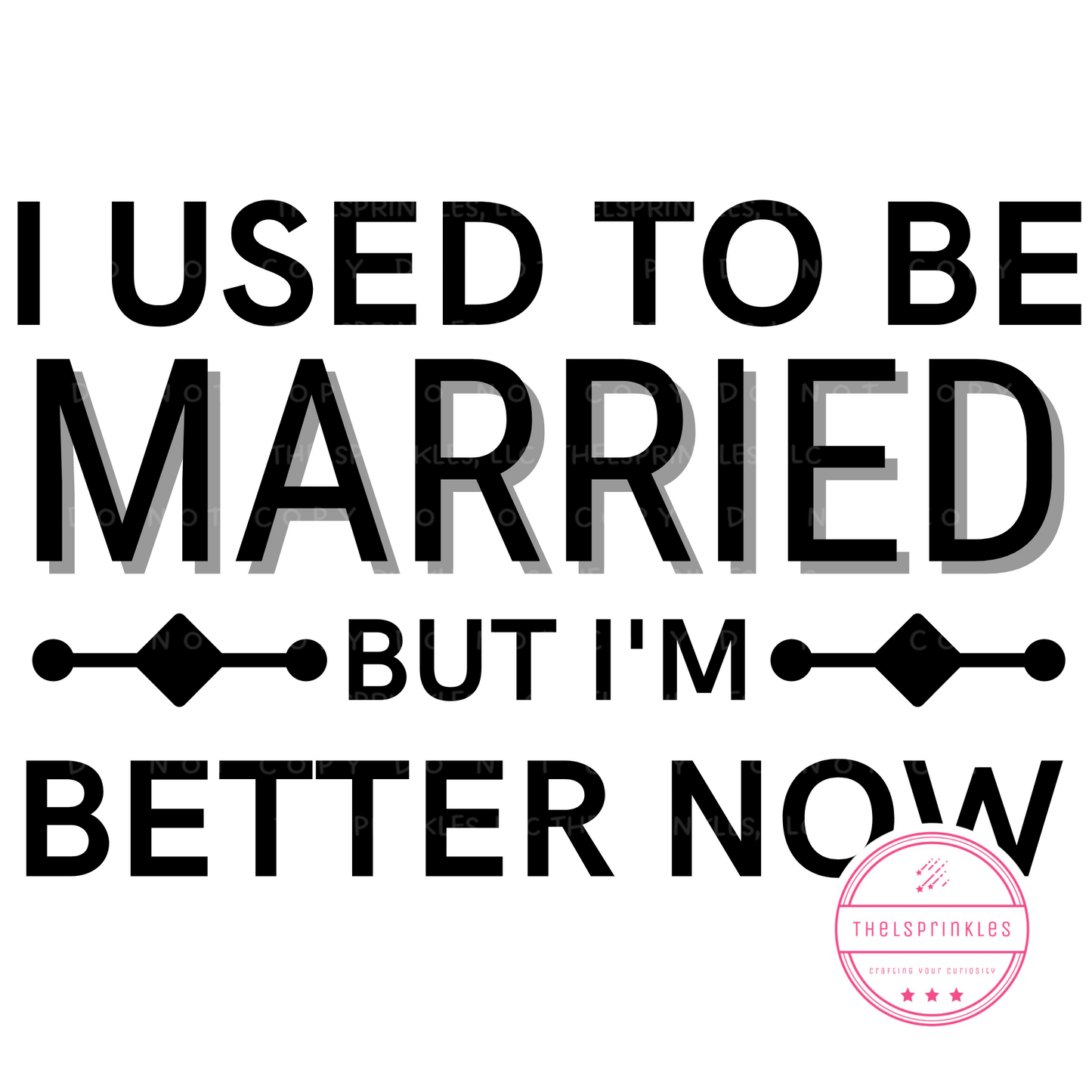 I used to be married - pink/black, png download