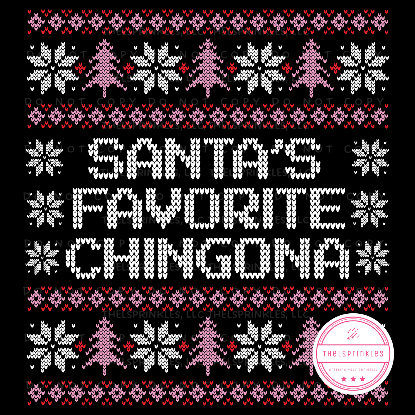 Santa's Favorite Chingona, ugly sweater, png download