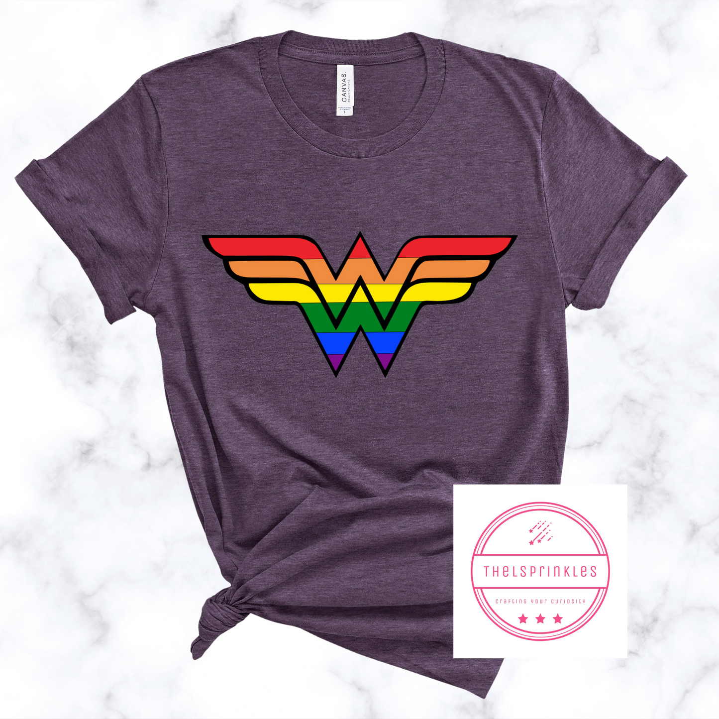 Rainbow Wonder Woman inspired tee