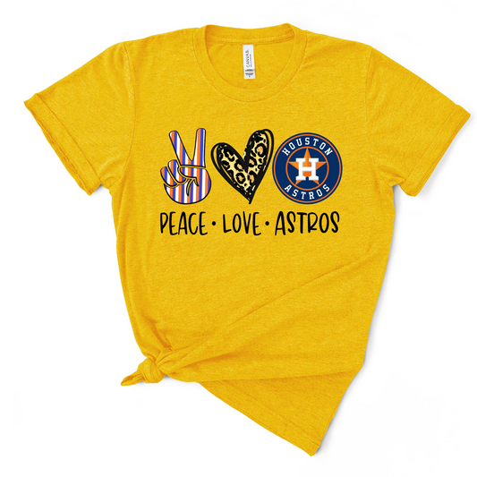 Peace Love Astros - Blue Stripes